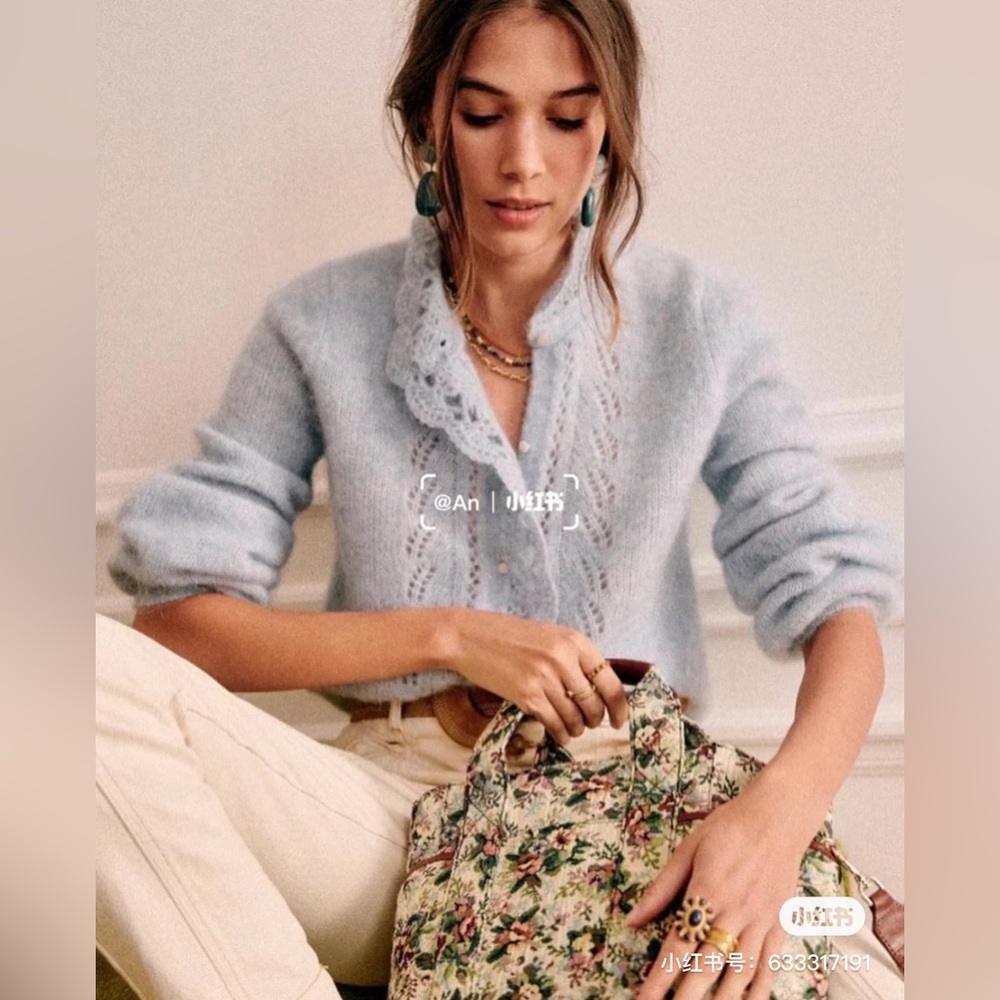 Sezane Light Blue Sweater